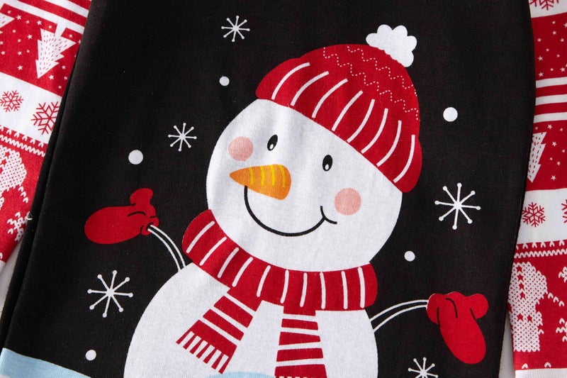 KikizYe Little Girls Boys Christmas Pajamas Kids Snowman Long Sleeve Cotton Pjs Xmas Pj Size 6 - Image 3